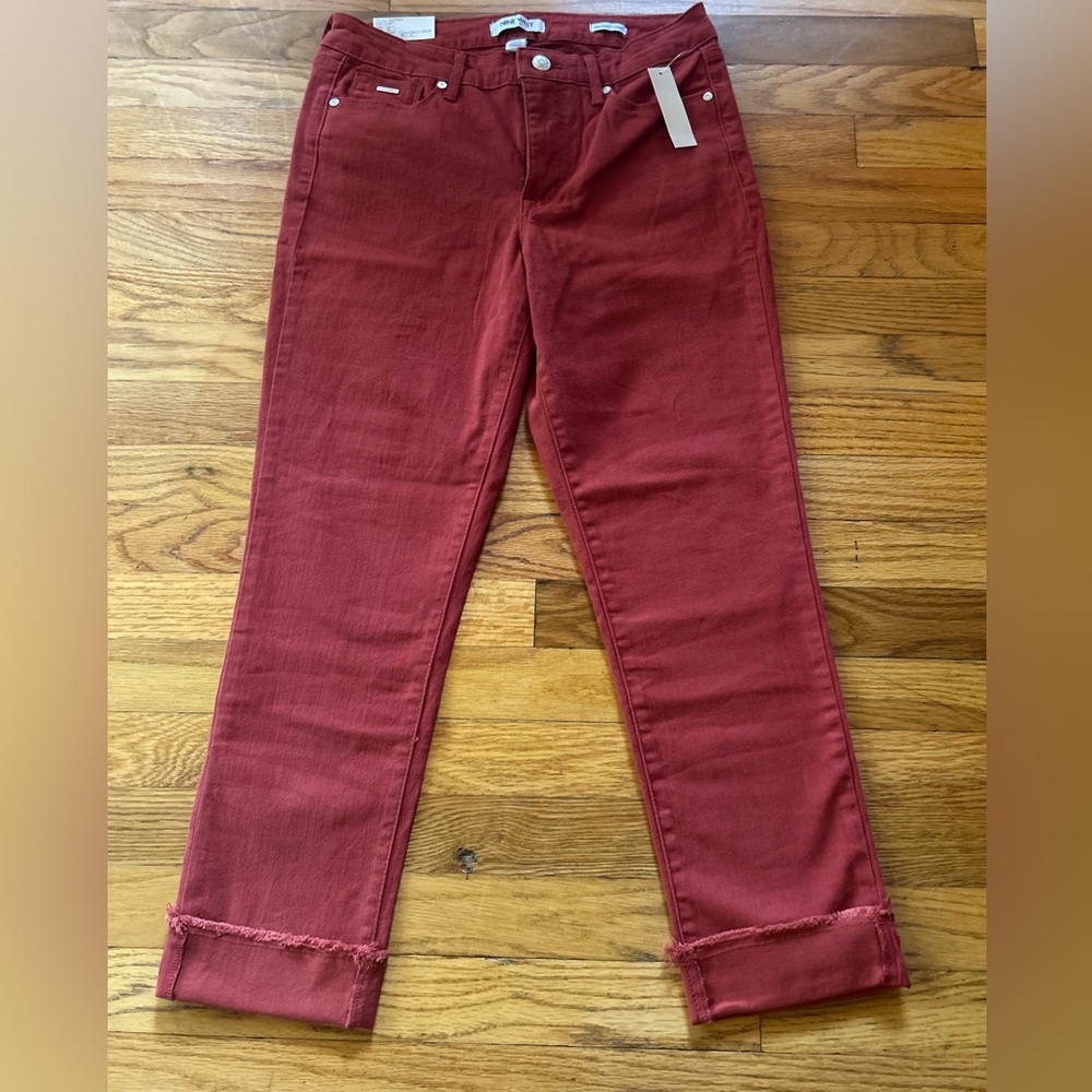 Nine West Red Crop Twill Jeans